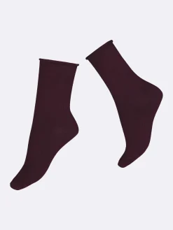 Nanso Katso Valikoima|Katso Sukat*COTTON COMFORT CUFF nilkkasukat - viininpunainen