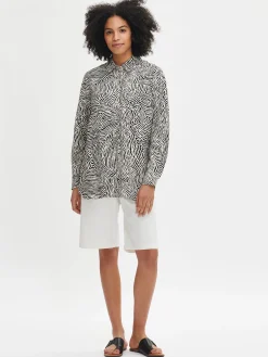 Nanso Pellavavaatteet|Paidat Ja Tunikat*JÄLKI paitapusero - musta-luonnonvalkoinen