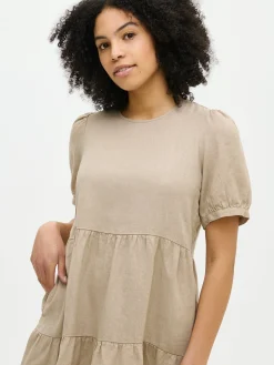 Nanso Pellavavaatteet|Mekot*SARASTUS lyhyt pellavamekko -