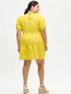 Nanso Pellavavaatteet|Mekot*SARASTUS lyhyt pellavamekko -