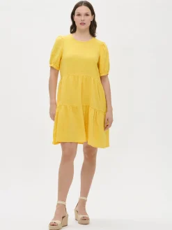 Nanso Pellavavaatteet|Mekot*SARASTUS lyhyt pellavamekko -