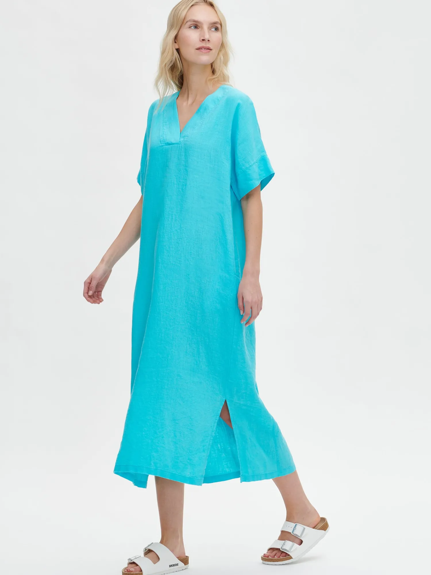 Nanso Pellavavaatteet|Yöasut Ja Oloasut*SARASTUS pellavakaftaani -