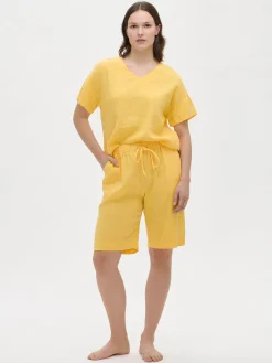 Nanso Pellavavaatteet|Yöasut Ja Oloasut*SARASTUS pellavashortsit -