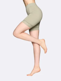 Nanso Katso Valikoima|Katso Sukkahousut*SEAMLESS LACE SHORT leggingsit - vihreä